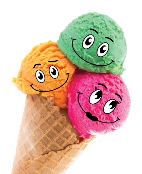 ice-cream with face